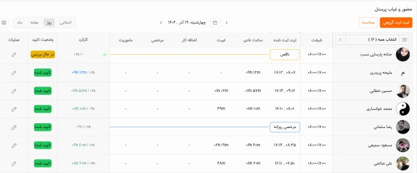 نرم افزار حضور و غیاب ساناسافت